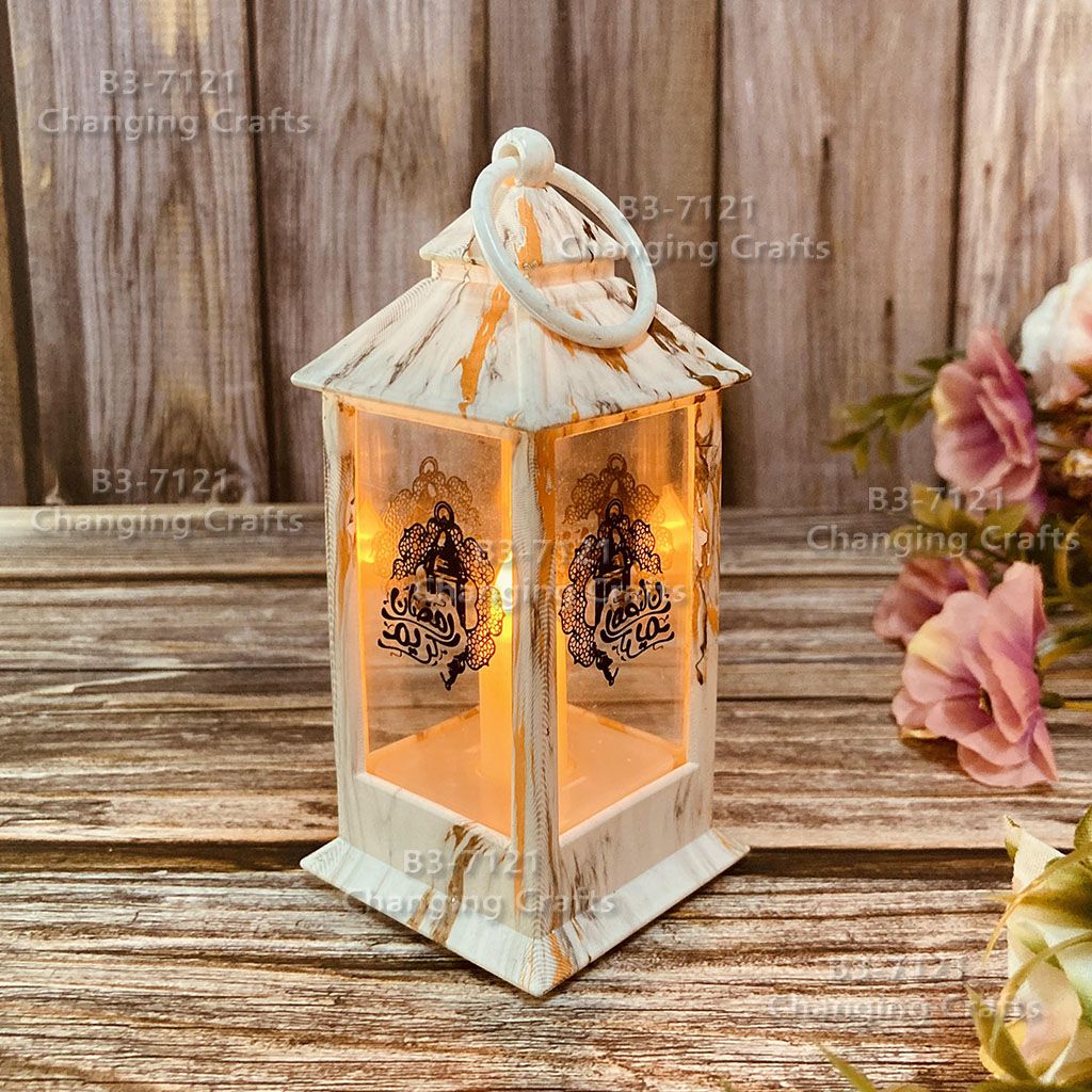 Small Ramadan Christmas wind lantern, Nordic simple plastic glass windproof candle holder, romantic wedding decoration piece details Picture