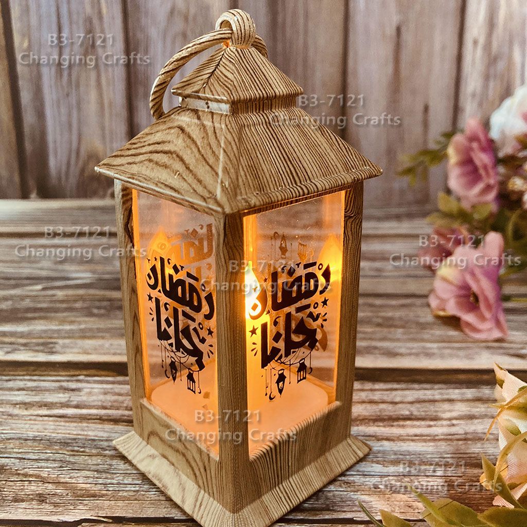 Small Ramadan Christmas wind lantern, Nordic simple plastic glass windproof candle holder, romantic wedding decoration piece Application Scenario