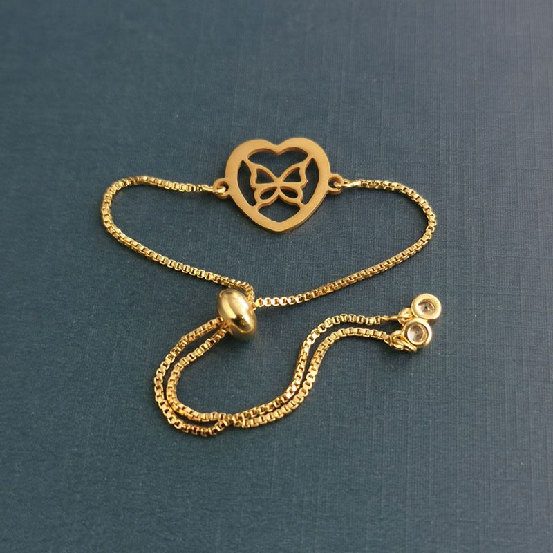 Cross-border foreign trade new cute heart-shaped little butterfly pendant titanium steel bracelet pendant stainless steel manufacturer wholesale Application Scenario