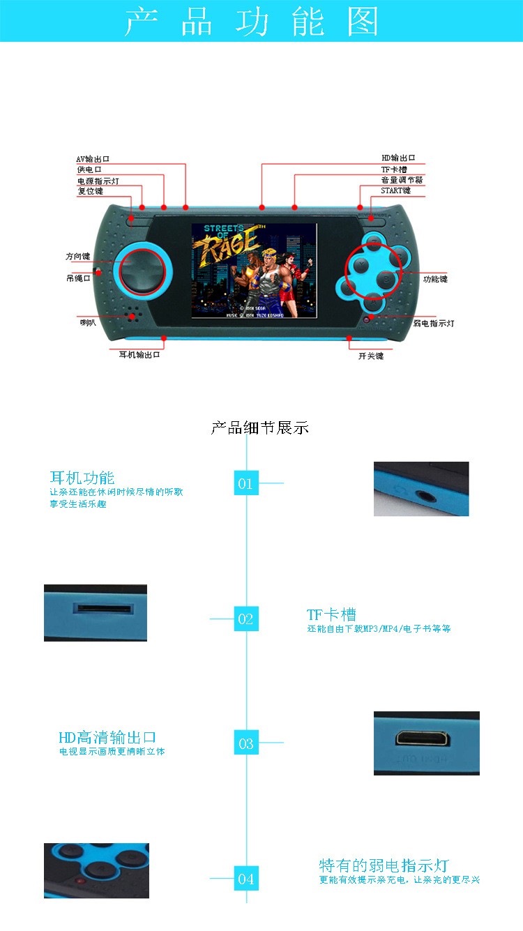جهاز PSP FC DLP 16 جهاز محاكي متعدد الوظائف من طراز SGA detail image 3