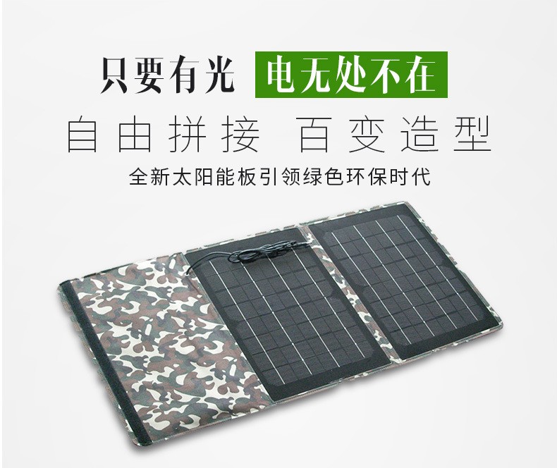 定制款太阳能折叠包20W太阳能充电器单晶太阳能光伏板详情图1