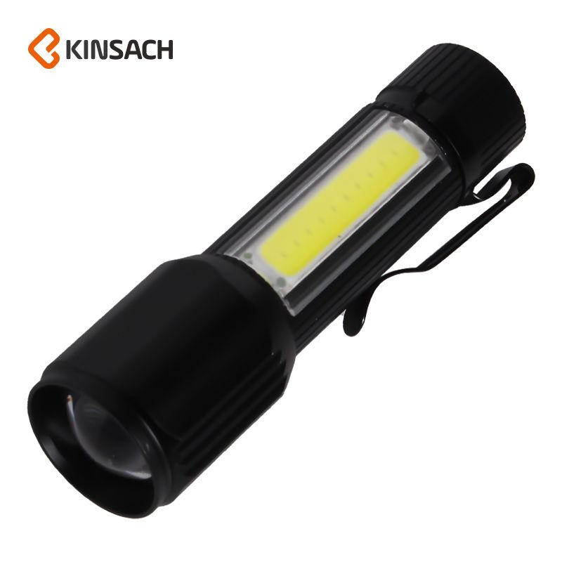 LED working light Outdoor emergency light Inspection light XPE+COB telescopic focus mini flashlight