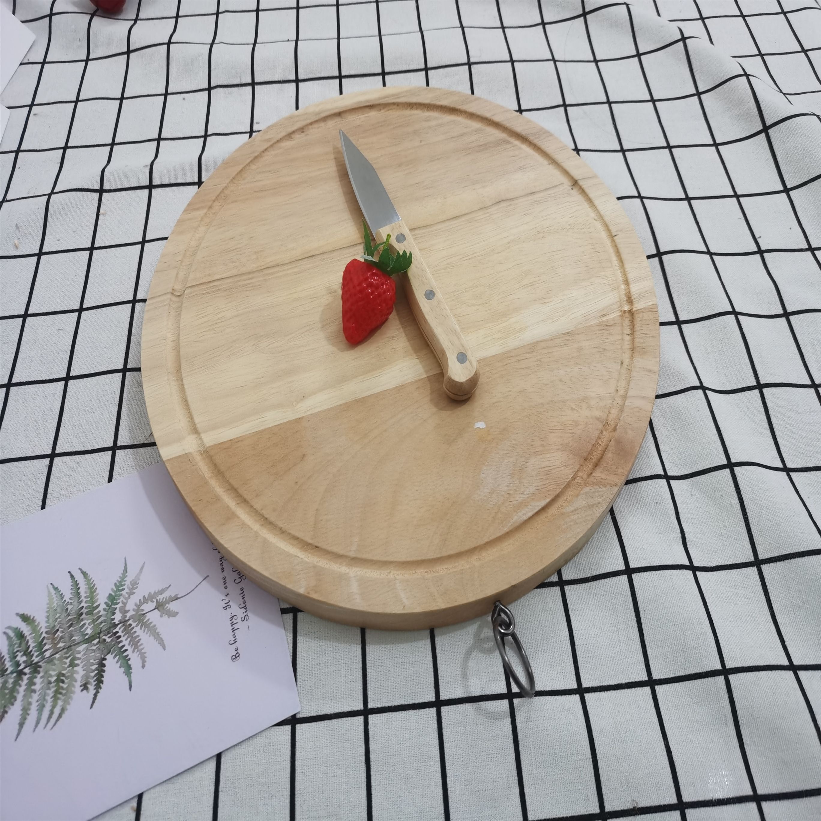 A023进口实木菜板圆形厨房砧板切菜板厨房水果板案板