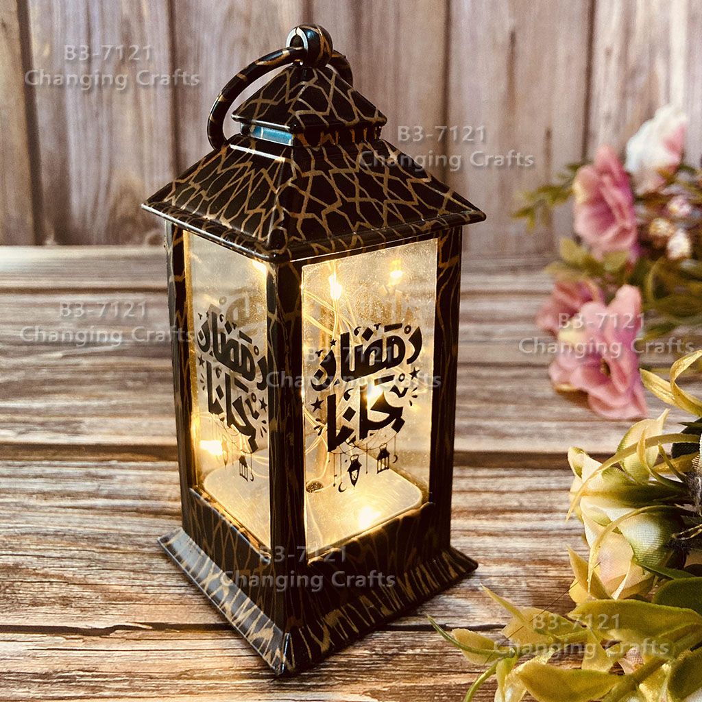 小号ramadan风灯简约塑料玻璃防风蜡烛烛台浪漫装饰摆件