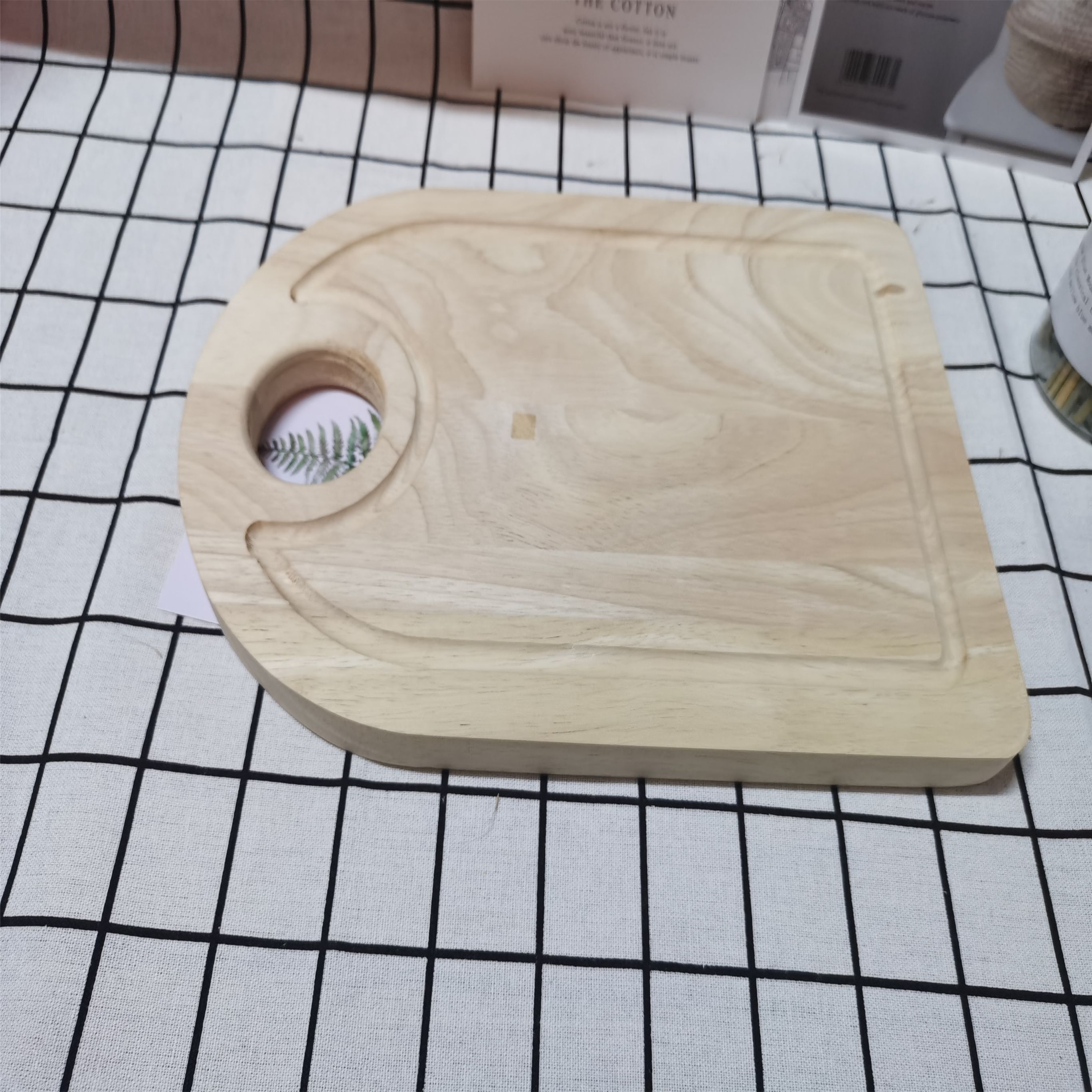 实木菜板 砧板/面包板/厨房用品白底实物图