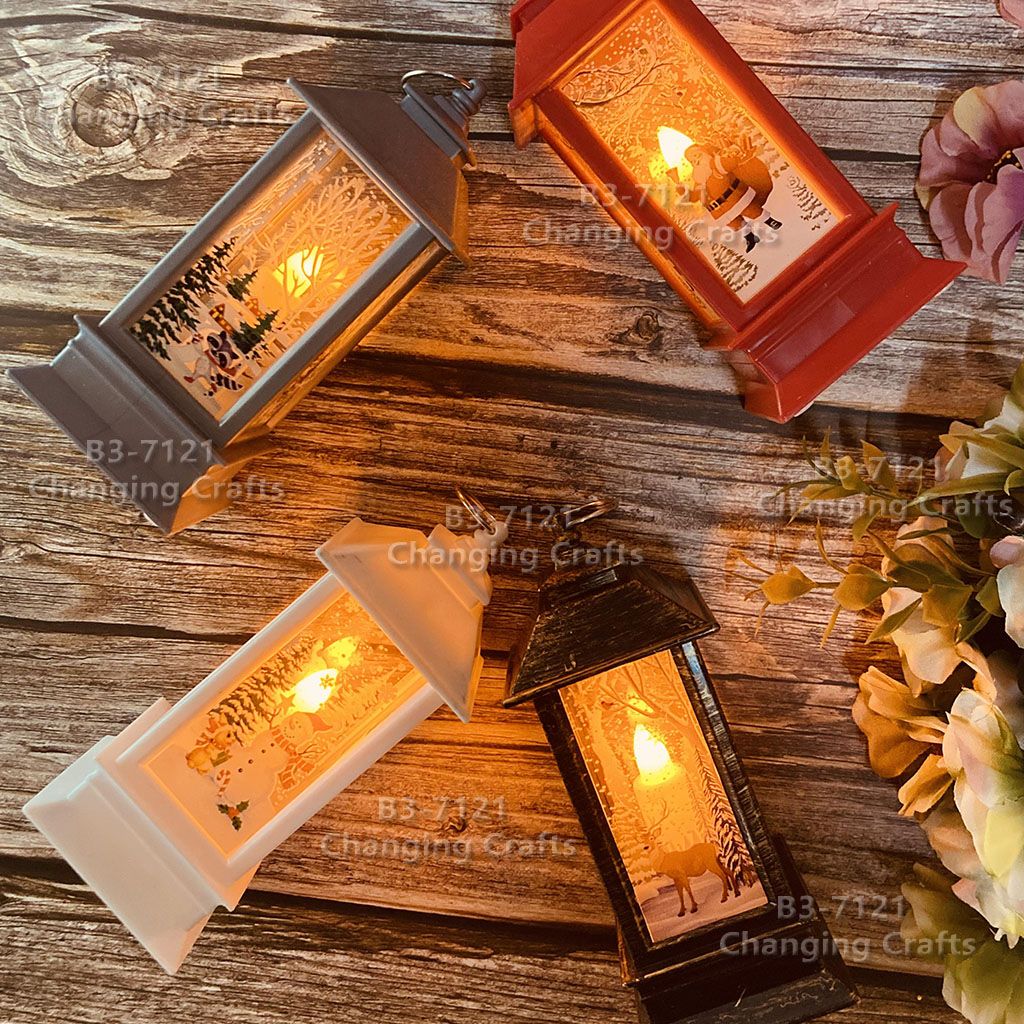 LED Outdoor Lawn garden Christmas Halloween Ramadan plastic USB candle lantern Ramadan