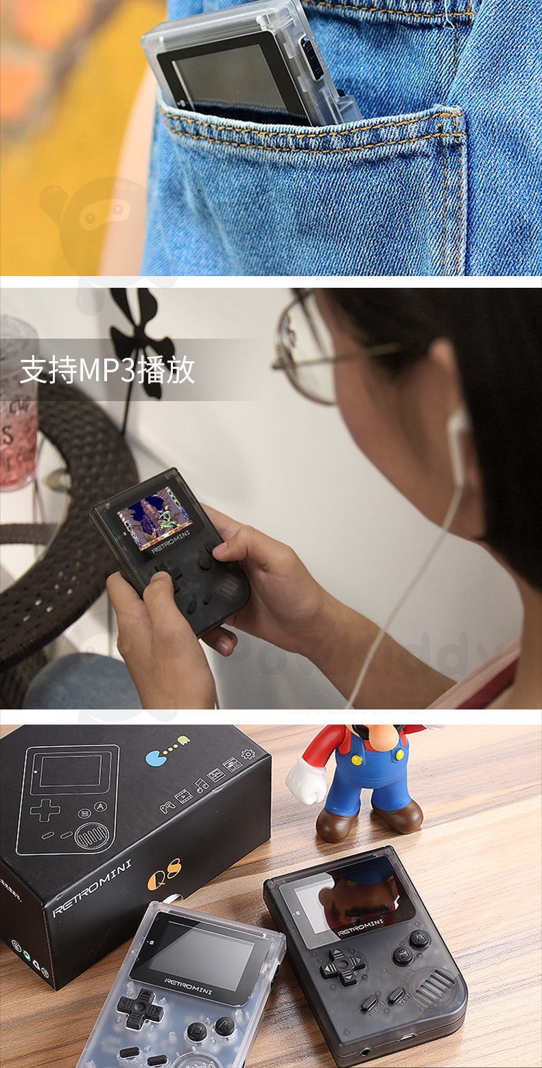 跨境专供 MINI掌上游戏机GBA GBC 怀旧游戏机NES内置详情图9