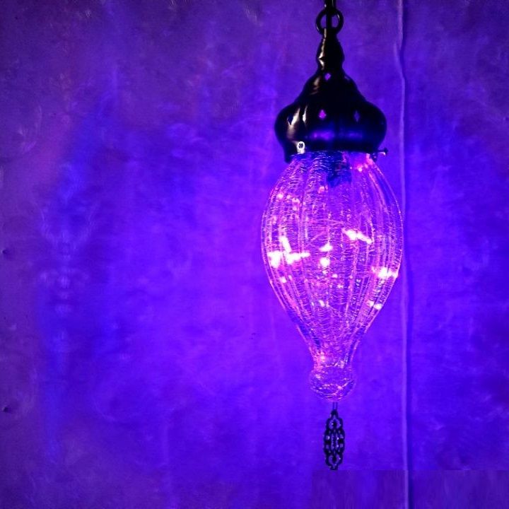 Exotic romantic Moroccan classical b&B cracked ice cover coffee Xinjiang restaurant LED single chandelier