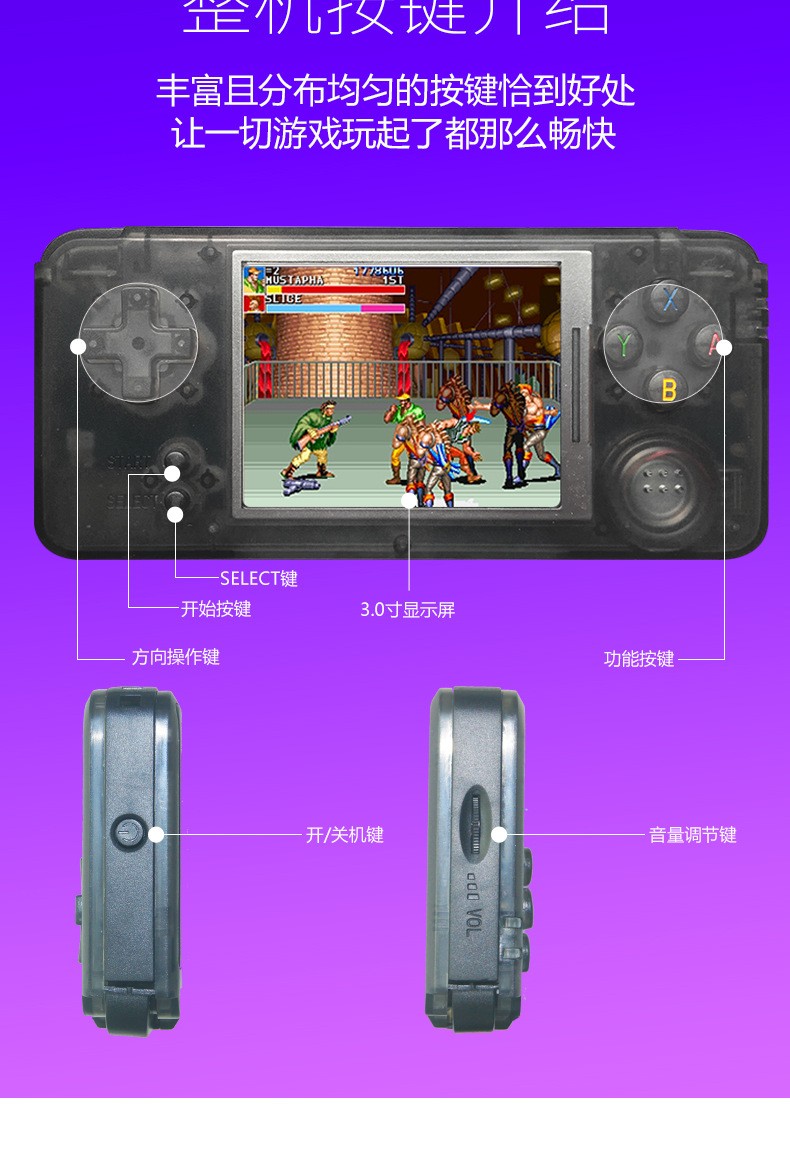 爆款RETRO GAME掌机怀旧复古FC GBA NES MD街机红白机掌上游戏机详情图6