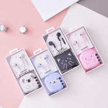 Cartoon pet animal storage box earphones Cute student earphones