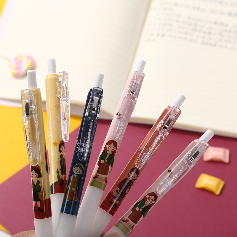 晨兮文具创意可爱ins风Lina美少女6支套装学生签字笔厂家直销详情图9