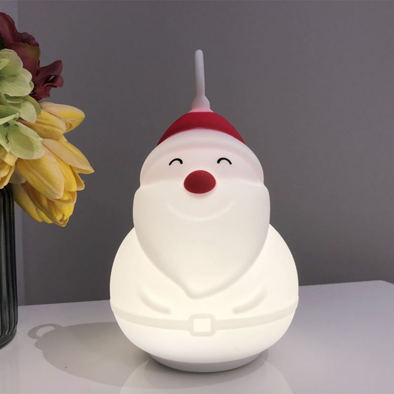Colorful Santa Claus silica gel night light Bluetooth speaker Bedroom lamp Rechargeable pat light