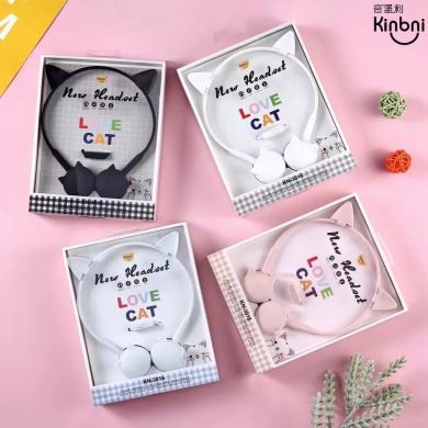 Creative Cat headsets Children's headsets with mini big headsets cartoon music headphones KN3016