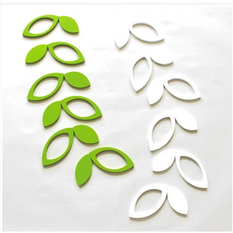 Creative and simple bedroom background leaf wall stickers Application Scenario