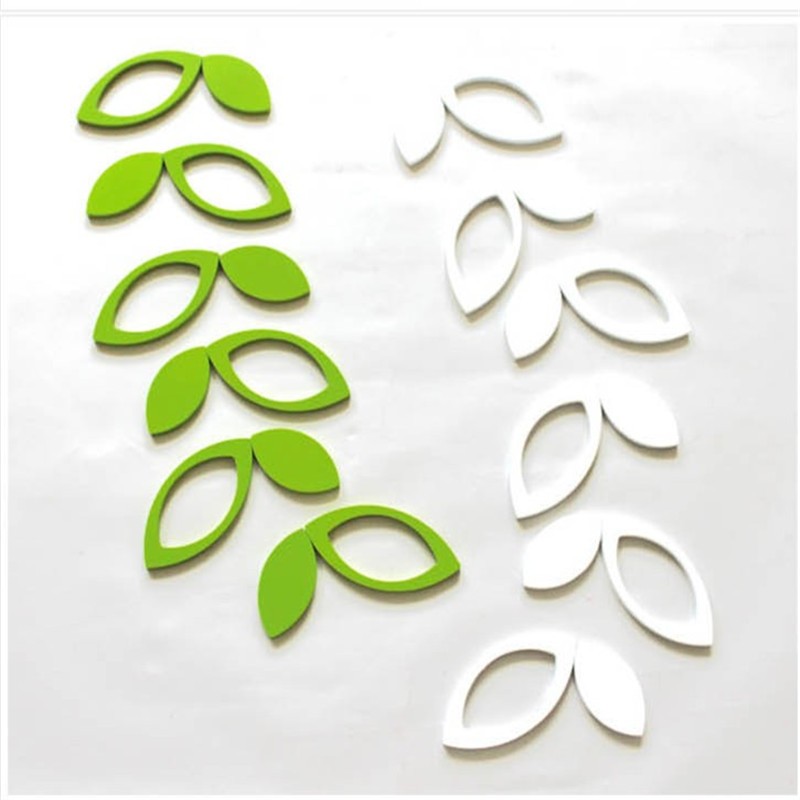 Creative and simple bedroom background leaf wall stickers detail image 4
