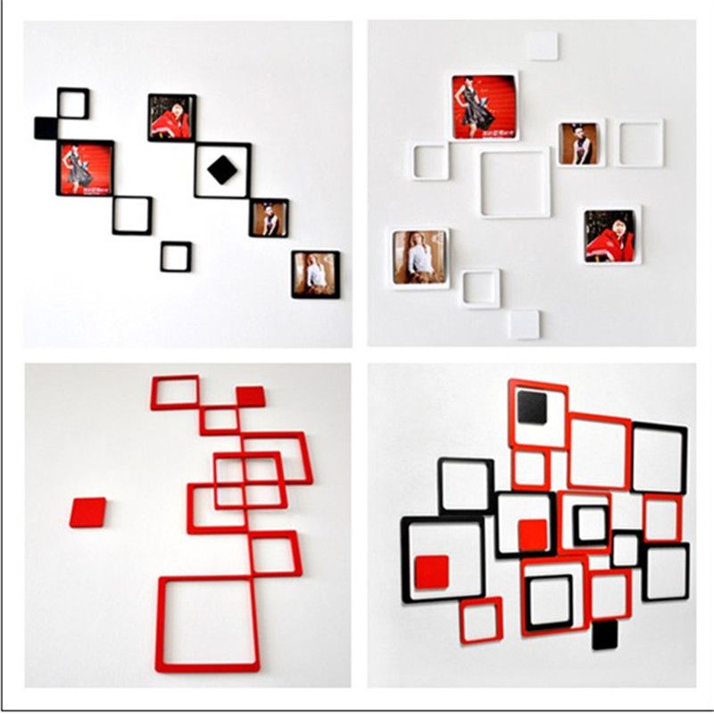 Creative square wall stickers for the living room background details Picture