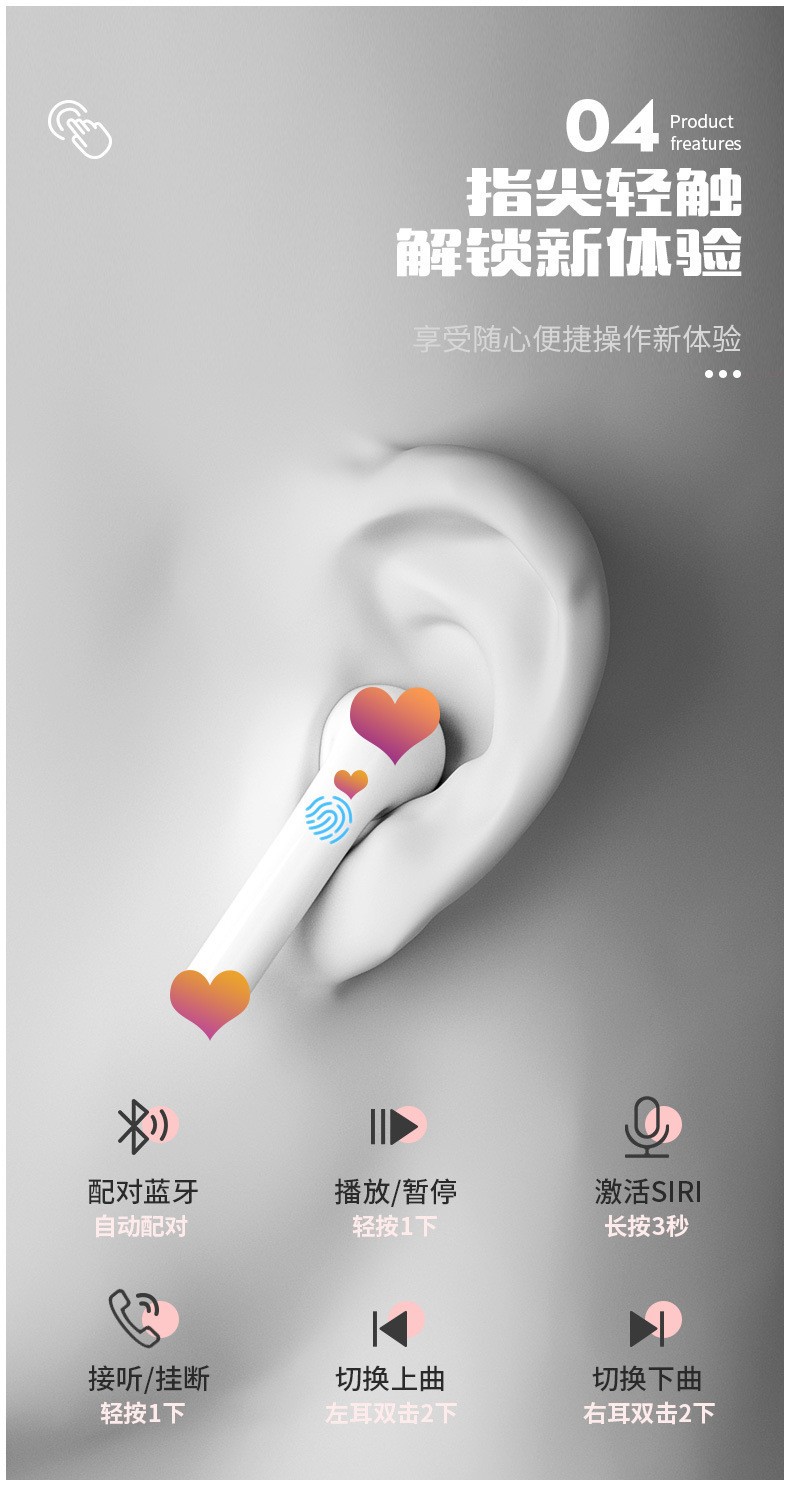 爆款马卡龙INPODS12 金属色HIFI立体运动多彩tws i12无线蓝牙耳机详情图5