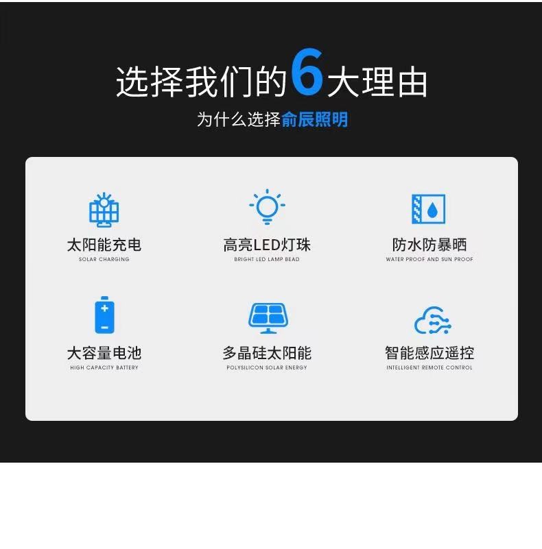 LED路灯太阳能分体LED太阳能路灯IP65防水LED庭院灯光控感应 详情图4