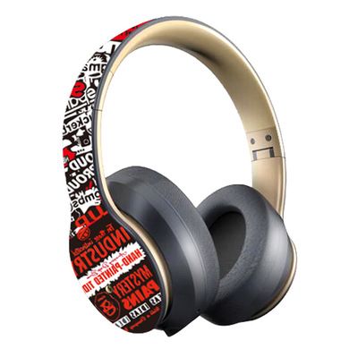 Private model Doodle custom headset wireless Bluetooth double bass folding card mobile phone computer universal headset