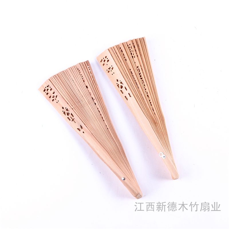 中国风折扇  实木扇子  檀木香木扇  手工艺折扇  广场舞跳舞扇子  演艺扇细节图