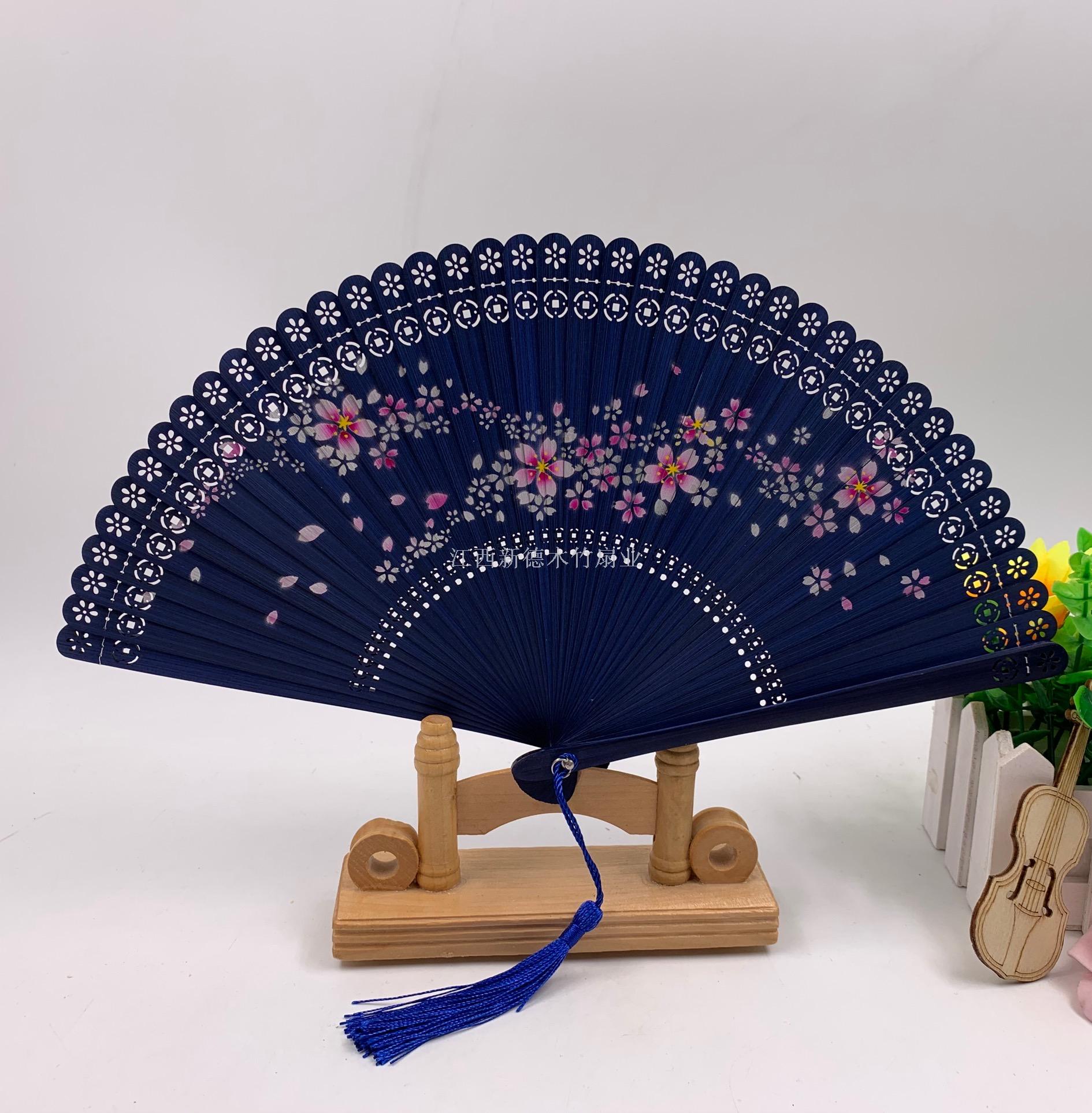 德祯  迷你全竹折扇  手绘古风折扇  开合顺滑扇子  手工女式中国风 扇子