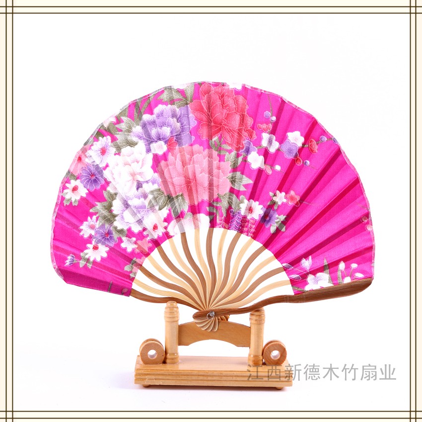 德祯   扇子折扇  女士印花刀扇  复古工艺礼品扇  摆设纳凉演出道具扇详情图5