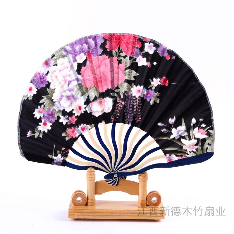 德祯   扇子折扇  女士印花刀扇  复古工艺礼品扇  摆设纳凉演出道具扇细节图