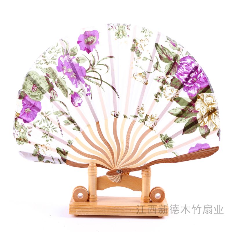 德祯   扇子折扇  女士印花刀扇  复古工艺礼品扇  摆设纳凉演出道具扇产品图