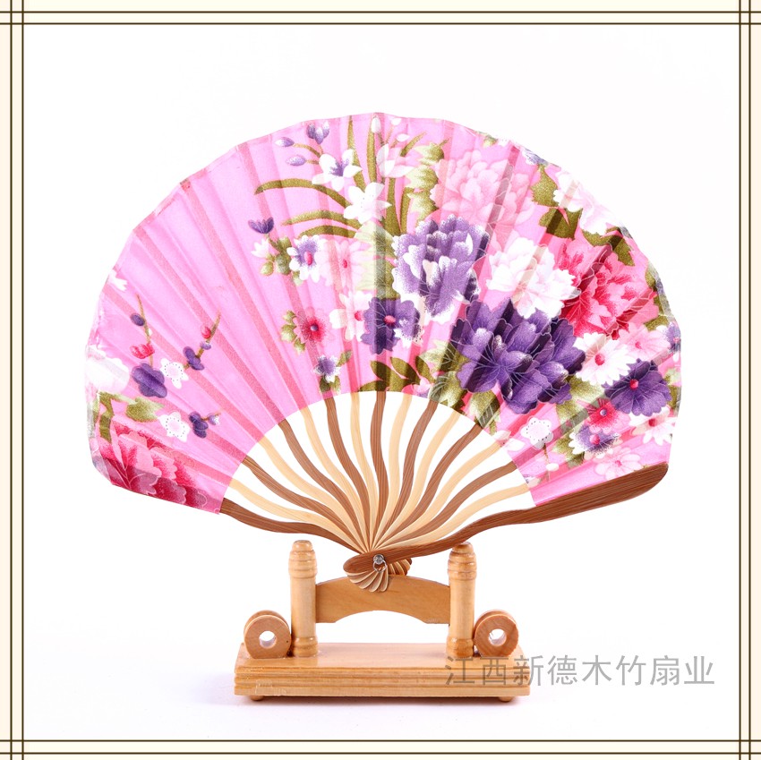 德祯   扇子折扇  女士印花刀扇  复古工艺礼品扇  摆设纳凉演出道具扇详情图4