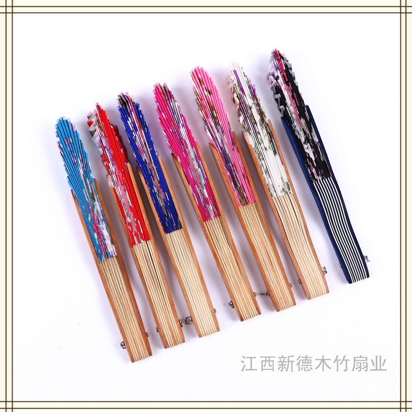 德祯   扇子折扇  女士印花刀扇  复古工艺礼品扇  摆设纳凉演出道具扇详情图1