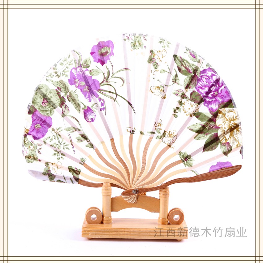 德祯   扇子折扇  女士印花刀扇  复古工艺礼品扇  摆设纳凉演出道具扇详情图3