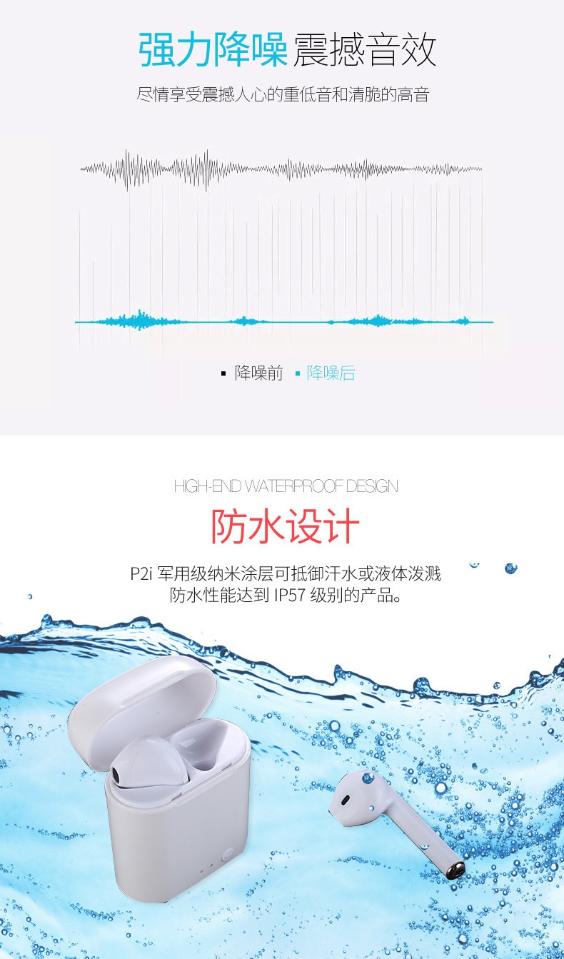 跨境i7 mini蓝牙耳机 i7s tws蓝牙耳机 i8xmini i9stws带充电仓详情图8