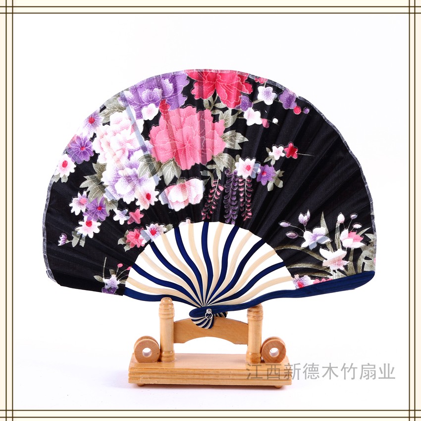 德祯   扇子折扇  女士印花刀扇  复古工艺礼品扇  摆设纳凉演出道具扇详情图2