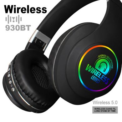 930BT explosive with lamp head wear rubber stereo wireless sports Bluetooth headset factory wholesale