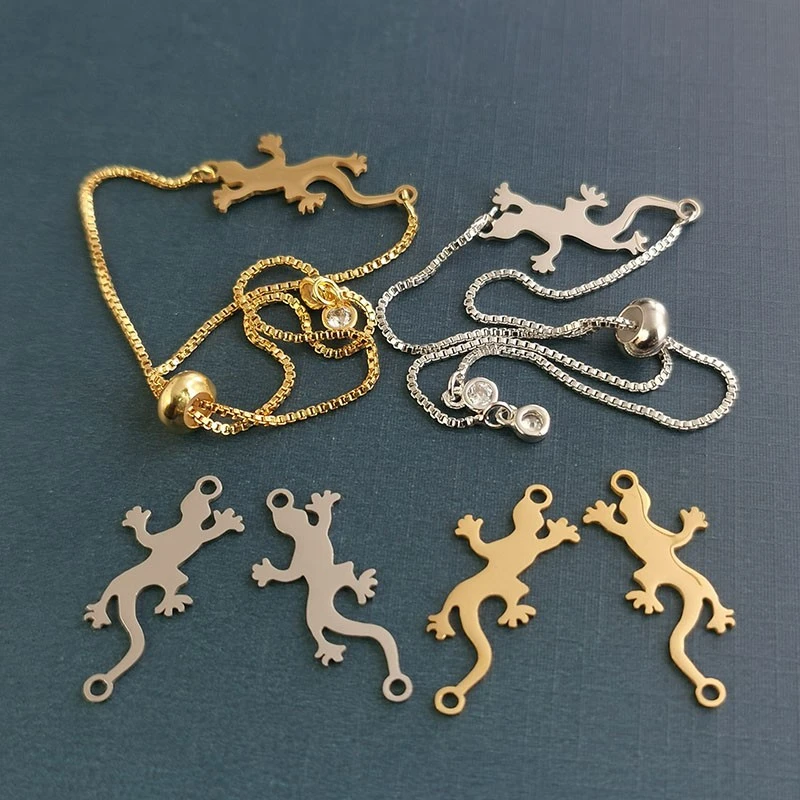 Factory wholesale of fashionable and simple animal pendants, titanium steel gecko pendants, and titanium steel cast bracelets for men and women detail image 6