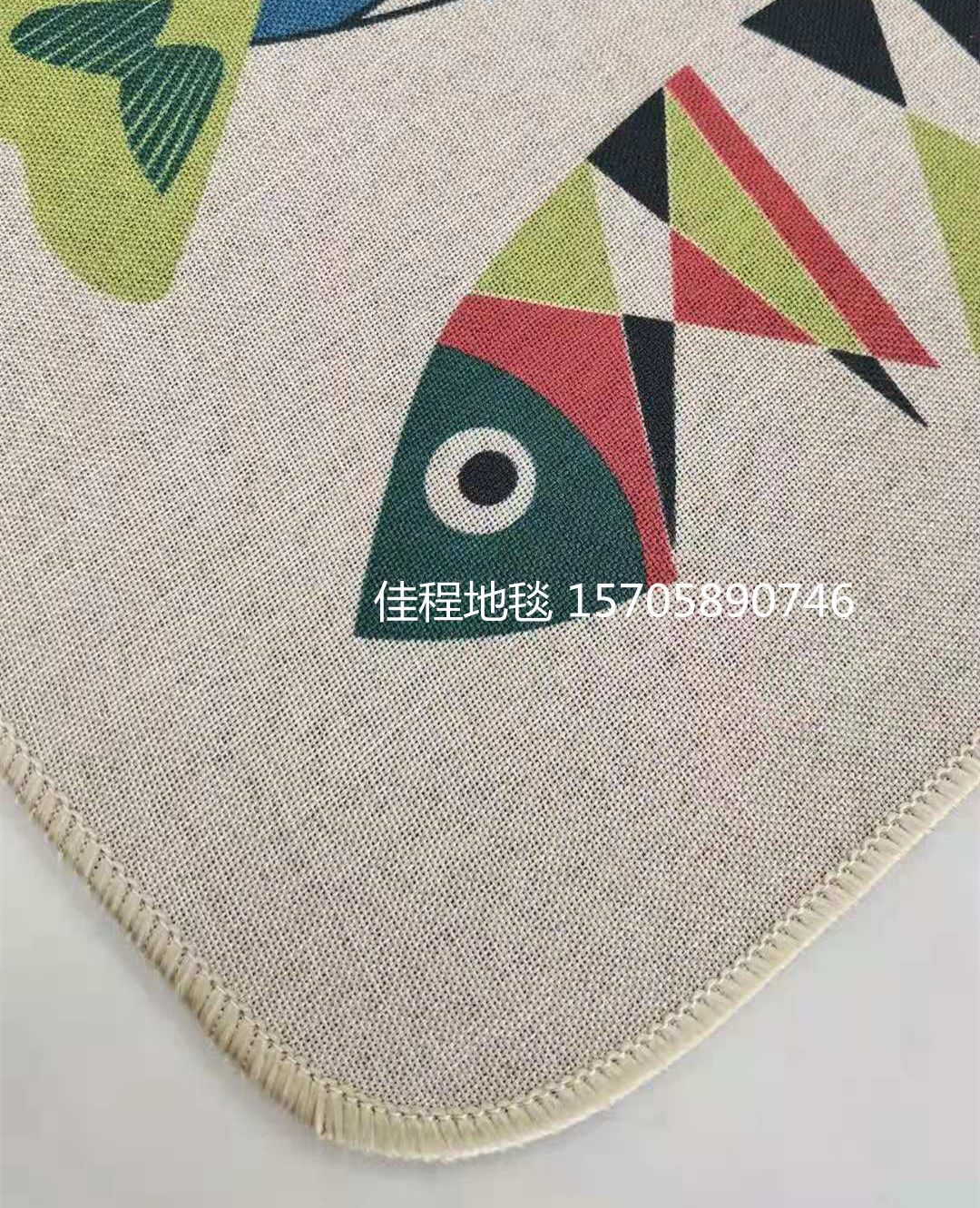 New round 3D high-definition printed linen floor mat, anti-slip mat, floor mat, living room blanket, bedside mat, kitchen mat, pattern floor mat, size 80*80cm Application Scenario