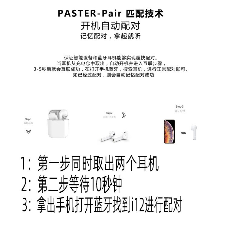新款i12马卡龙色InPods12无线蓝牙耳机细腻磨砂HIFI立体运动弹窗详情图13