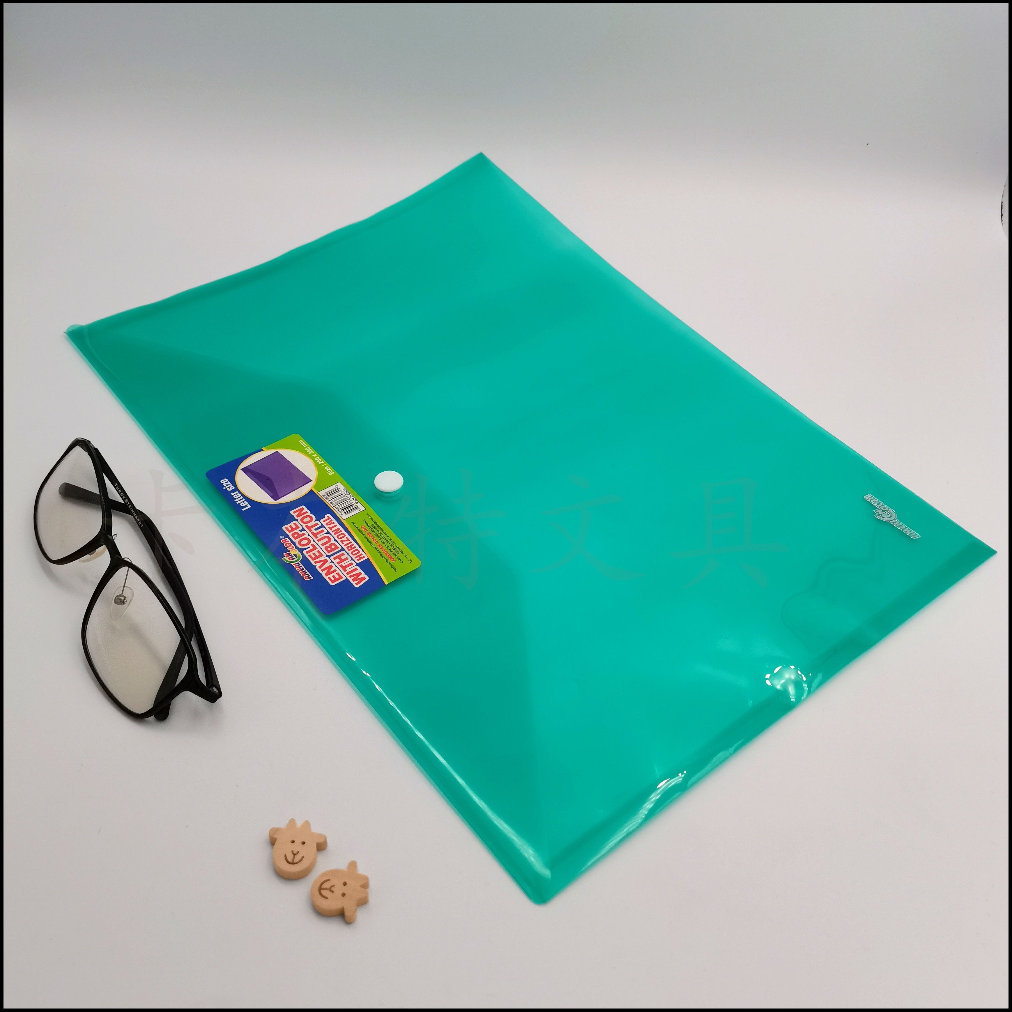Mirror transparent PP button bag FC data bag plastic button file bag square cover file bag produced and sold