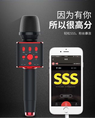 全民K歌麦克风声卡手机直播户外话筒屁颠虫x6 k歌神器无线蓝牙细节图