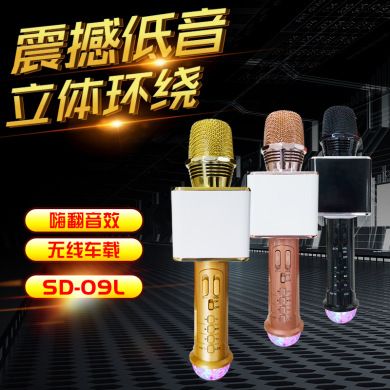 Mobile phone k Song Bluetooth wireless microphone SD-09L wireless microphone k Song Bao family ktv colorful
