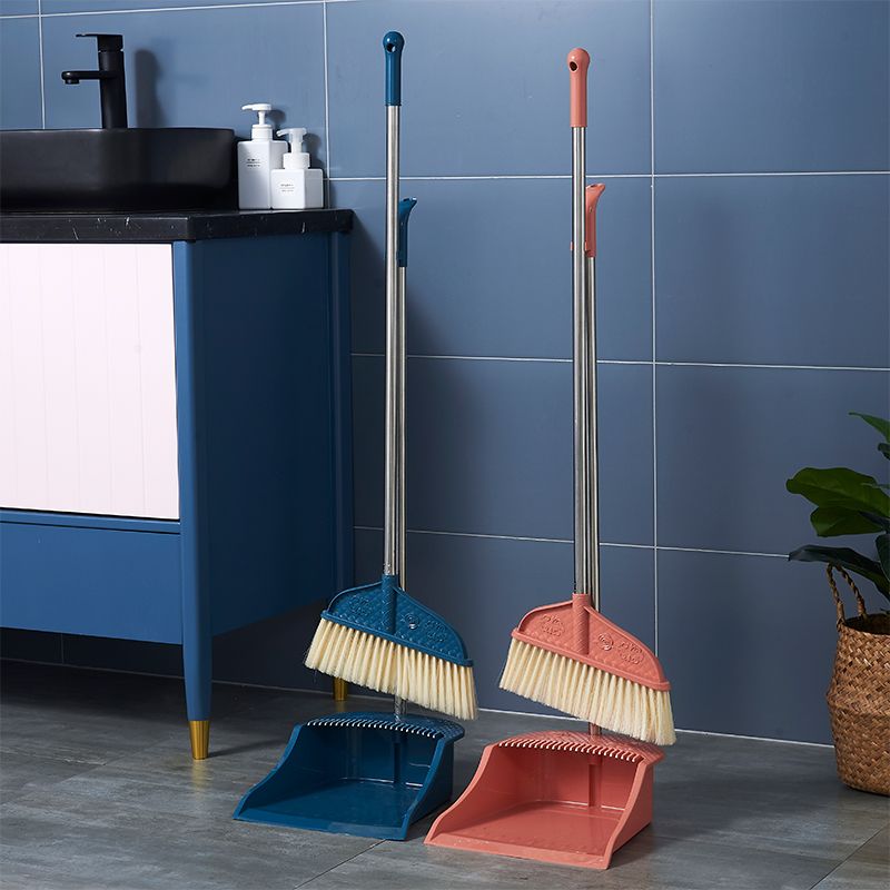 Soft-bristled dustpan broom set, bedroom cleaning sweeping broom, household plastic broom Item Picture