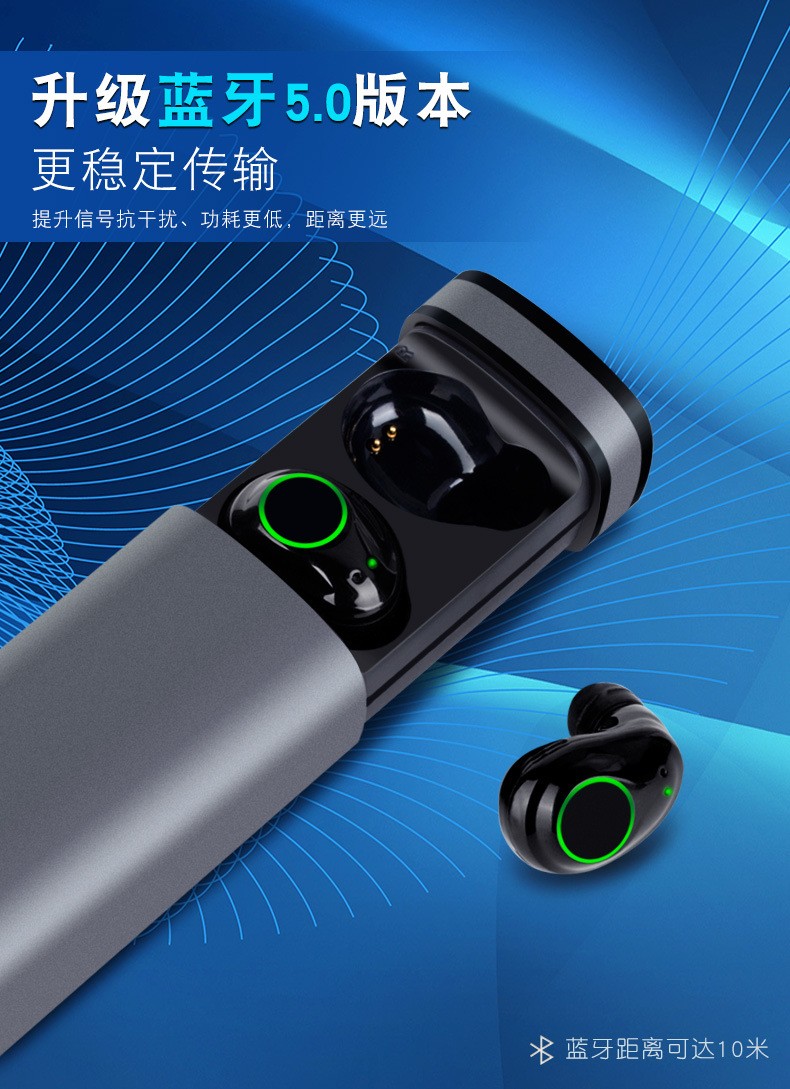 爆款X23蓝牙耳机5.0真无线双耳迷你防水运动跑步耳机礼品订制LOGO详情图6