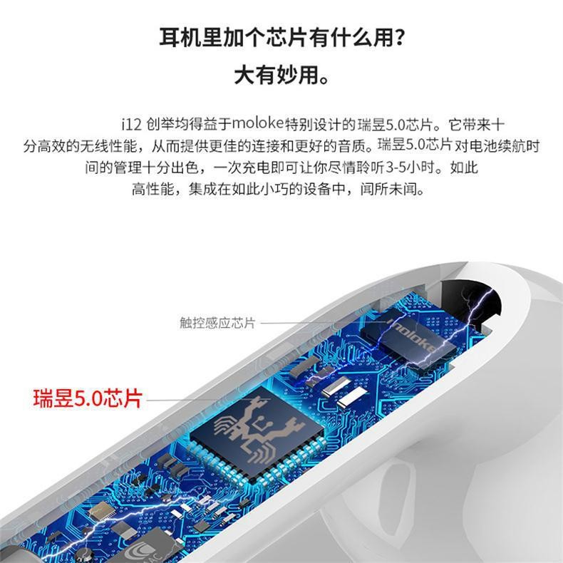 跨境热销i12 tws蓝牙耳机 2019新款彩色杰里方案i12无线蓝牙耳机详情图2