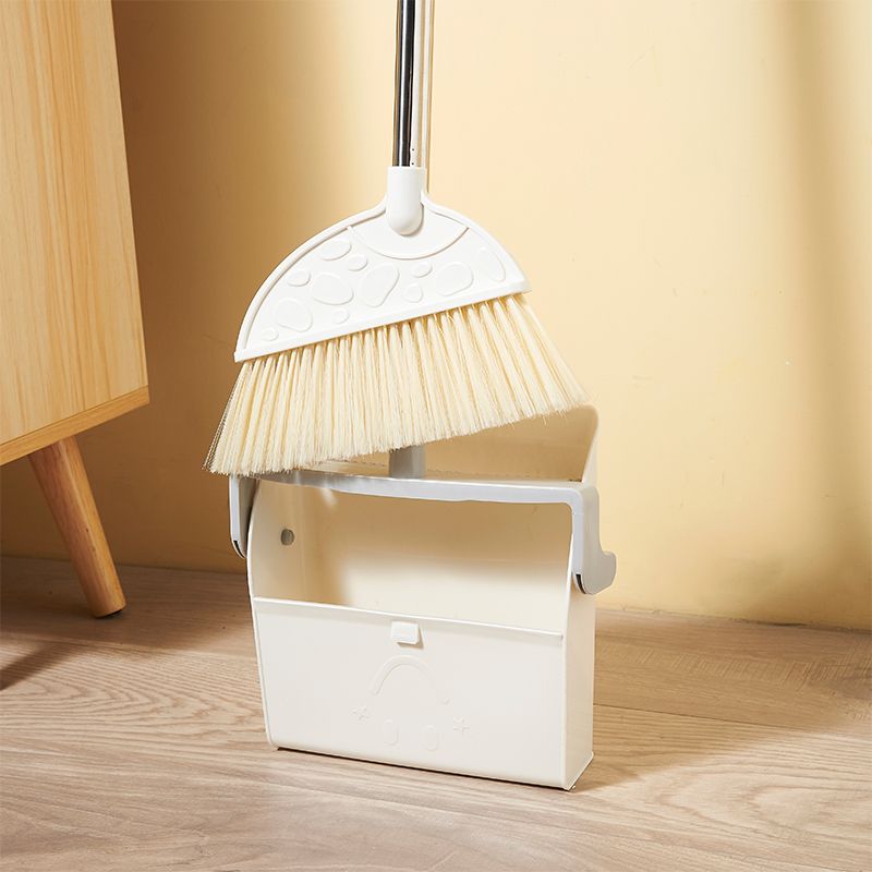 Two-piece household broom and dustpan set, soft-bristled broom and broom handle set combination, creative vertical storage and cleaning tools Specification drawing