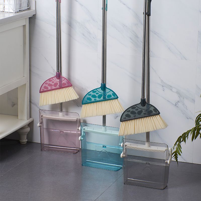 Household plastic broom and dustpan set combination dustpan set for sweeping soft bristles, kitchen and living room broom set full figure