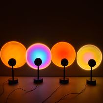 Cross-border sunset sunset light Sunset light rainbow projection light sunset light Net red live background atmosphere light