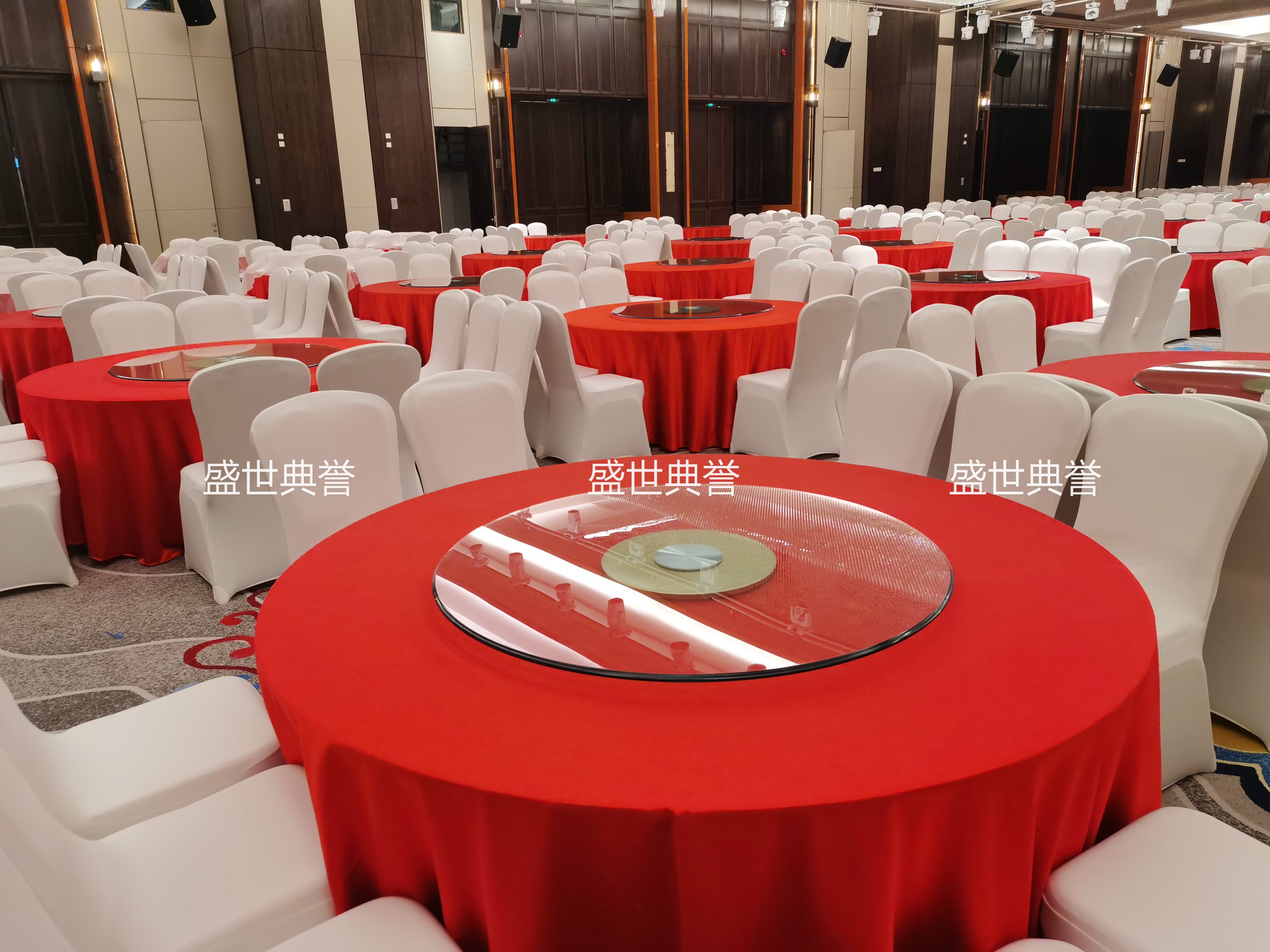 铜仁星级酒店宴会厅玻璃转盘定做婚宴圆桌钢化玻璃转盘宴会桌转盘详情图6