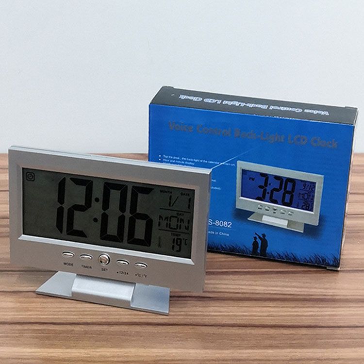 8082N perpetual calendar clock, voice-controlled clock, induction electronic clock alarm clock details Picture