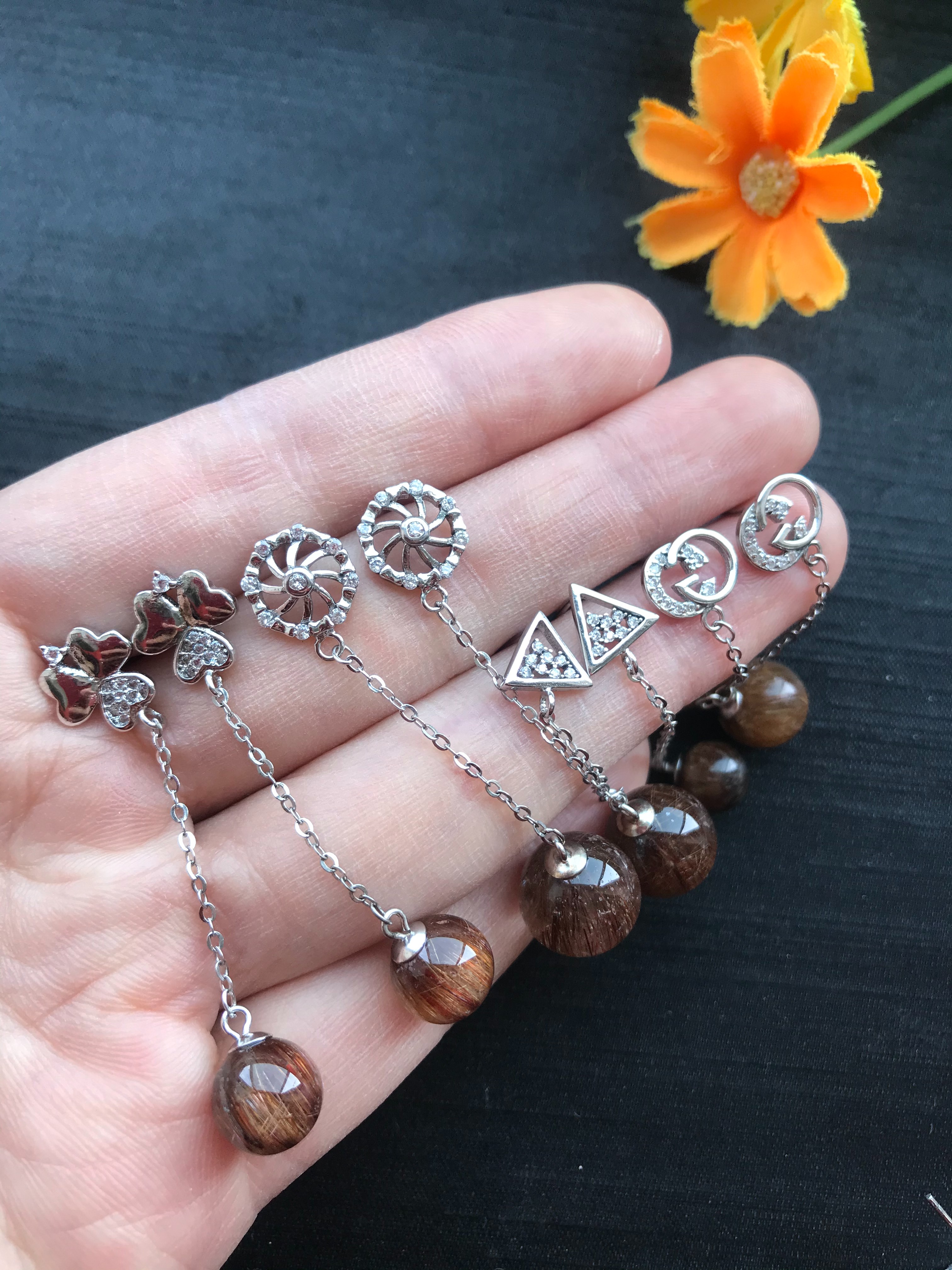 亮彩晶珠宝 周大福同款红玛瑙套装手链女项链  相思豆红豆珠手工编详情图5