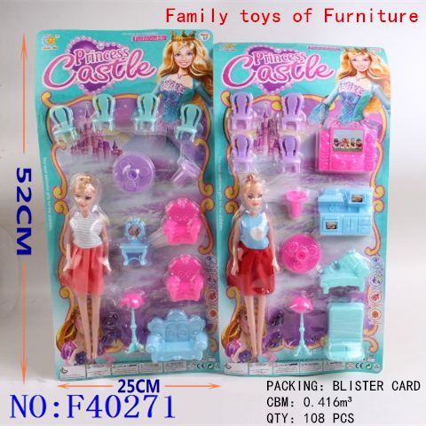 Family furniture cartoon doll little girl kindergarten simulation high-quality puzzle furniture set gift toy F40271 thumbnail